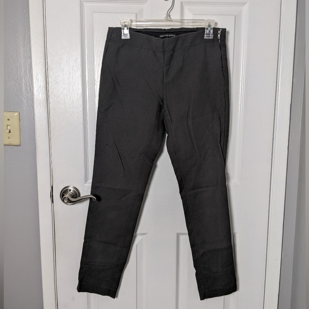 Like-New Saks‎ Fifth Avenue Classic Grey Knit Side-Zip Trousers Women's Size 2